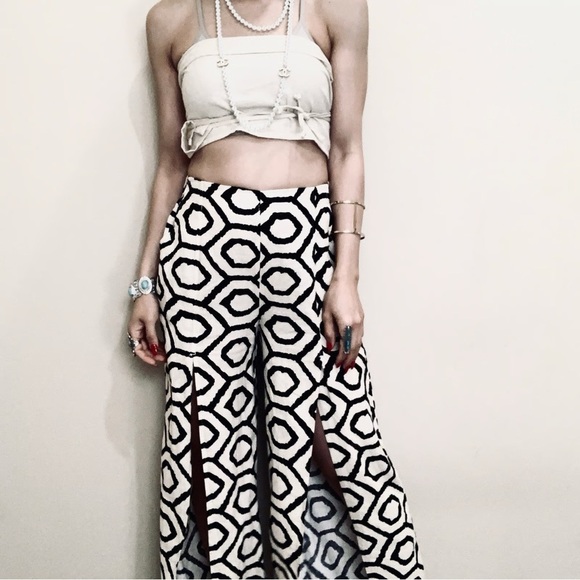 H/G Linen Blend Wide Leg Pants Size Medium - Picture 1 of 5
